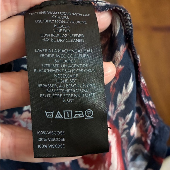 Anthropologie Navy and Rust Batwing Floral To, small - Picture 5 of 7